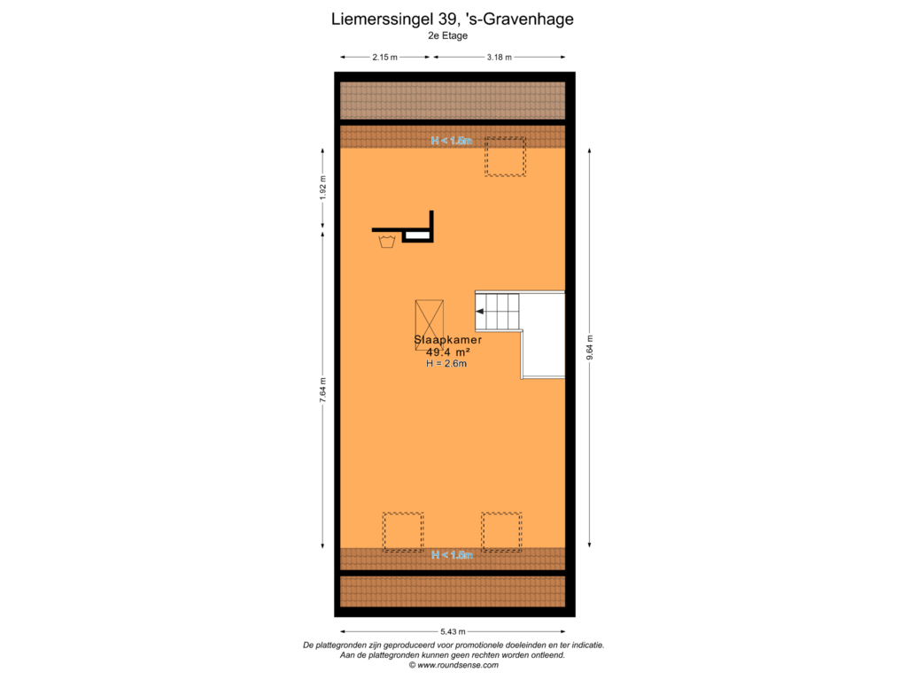 Bekijk plattegrond van 2e Etage van Liemerssingel 39