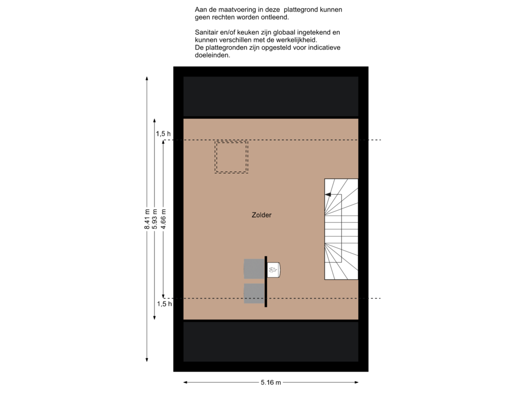 Bekijk plattegrond van Tweede verdieping van Elzenhof 5