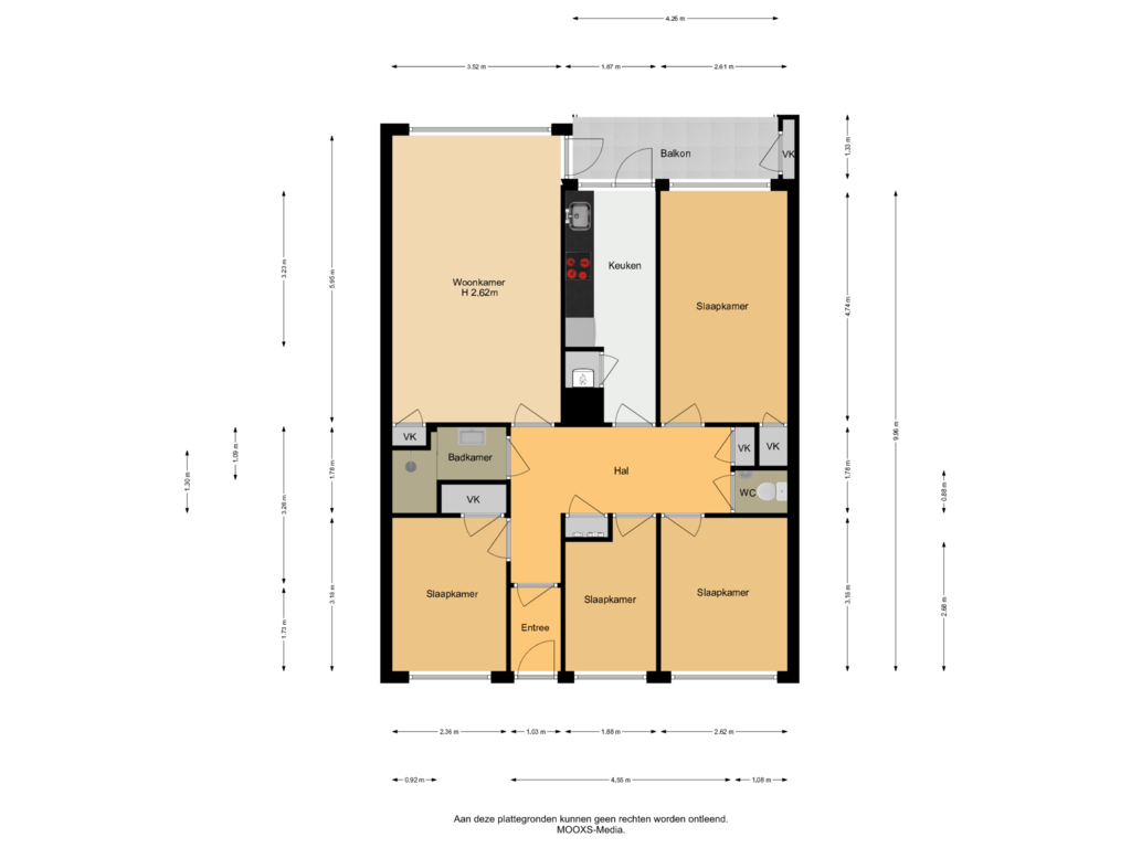 Bekijk plattegrond van Appartement van Bergstraat 11-C