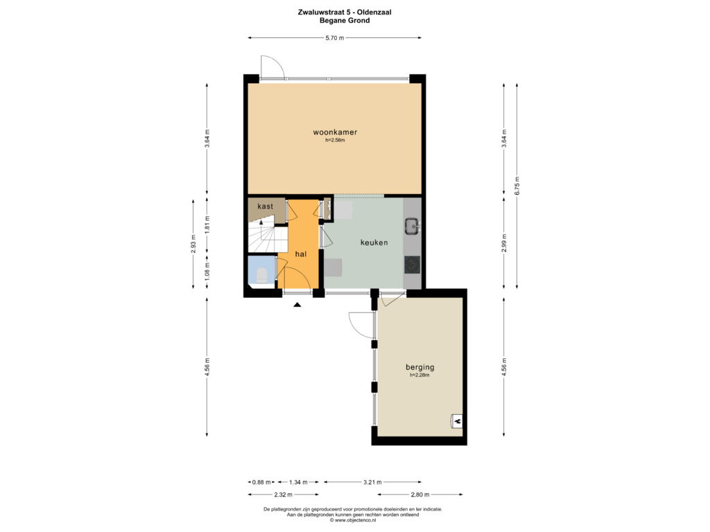 Bekijk plattegrond van BEGANE GROND van Zwaluwstraat 5