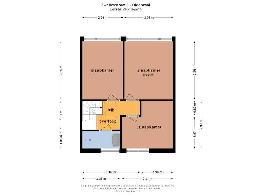 Bekijk plattegrond van EERSTE VERDIEPING van Zwaluwstraat 5