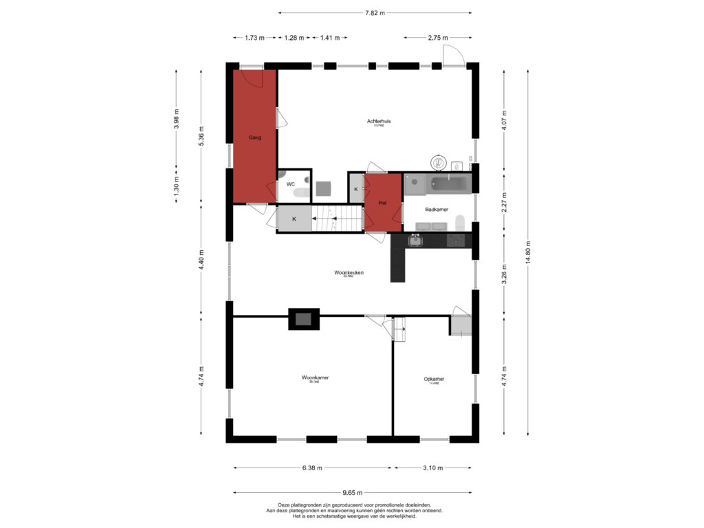 View floorplan of Begane Grond of Tienhovenseweg 13