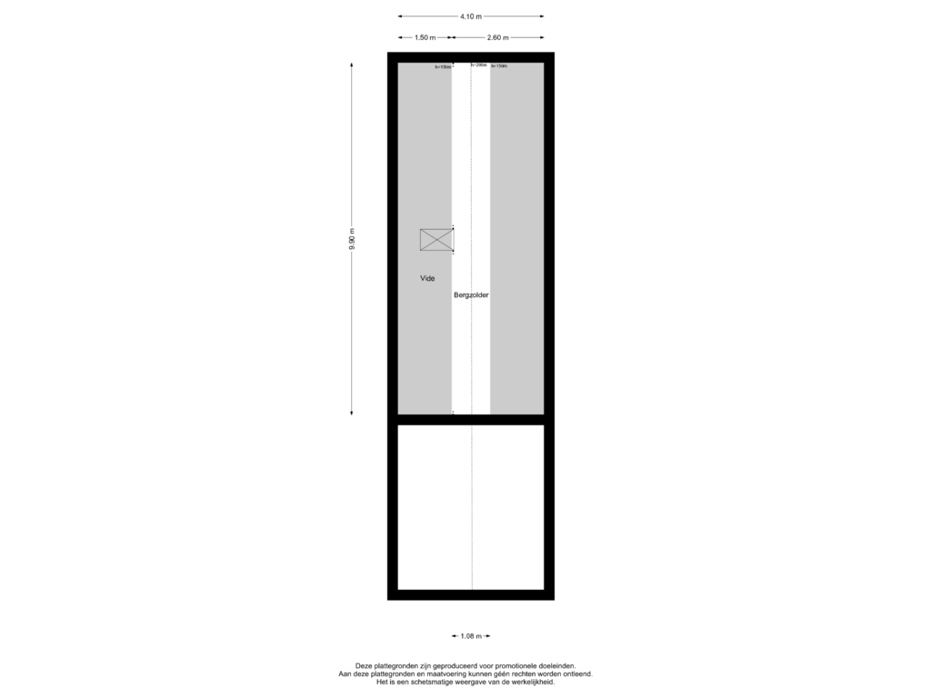 View floorplan of Zolder of Tienhovenseweg 13