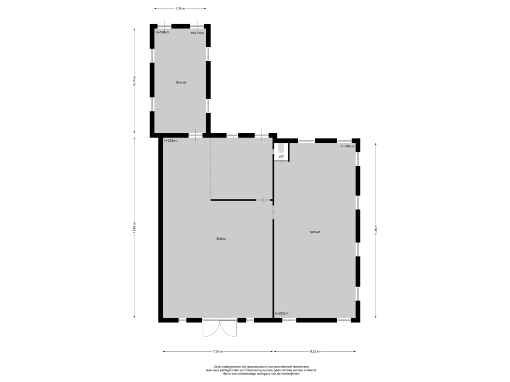 View floorplan of Schuur of Tienhovenseweg 13