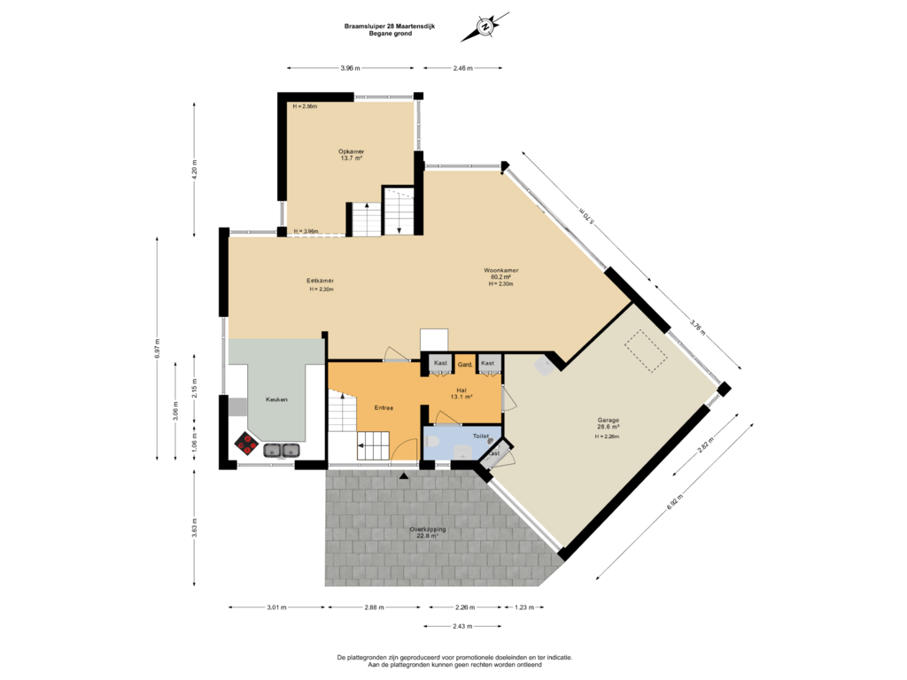 Bekijk plattegrond van Begane grond van Braamsluiper 28