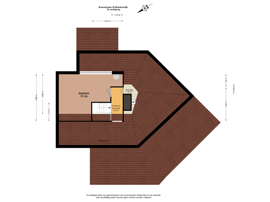 Bekijk plattegrond van 2e verdieping van Braamsluiper 28