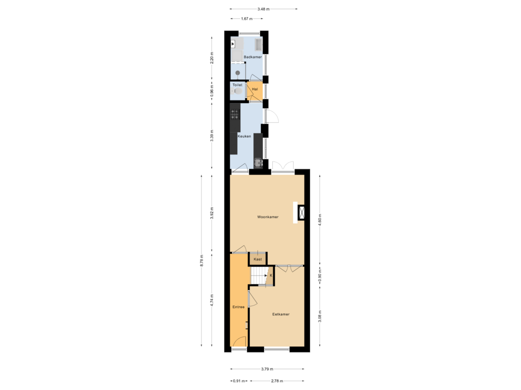 Bekijk plattegrond van Begane grond van Zijlsingel 76