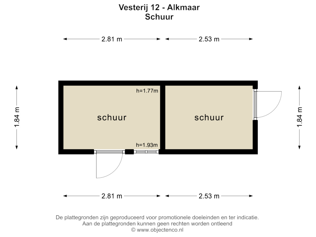 Bekijk plattegrond van SCHUUR van Vesterij 12