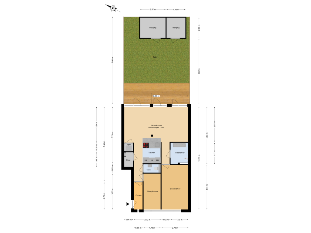 Bekijk plattegrond van Begane grond tuin van Sonmansstraat 130-B