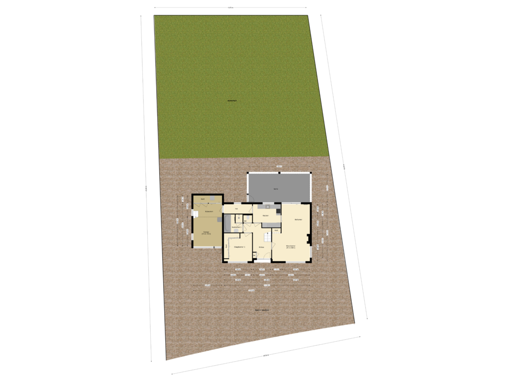 Bekijk plattegrond van tuinplan van Margrietweg 23-A