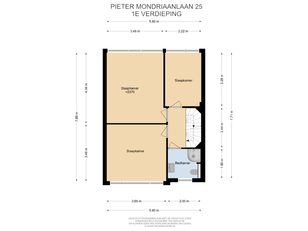 Bekijk plattegrond van 1E Verdieping van Pieter Mondriaanlaan 25