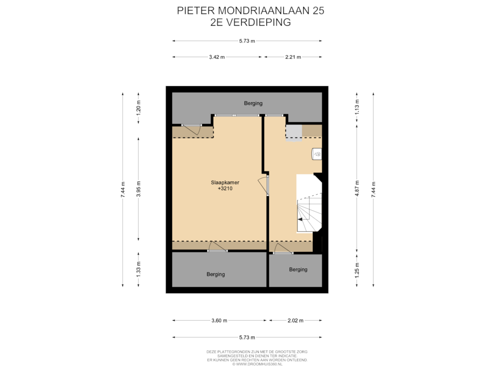 Bekijk plattegrond van 2E Verdieping van Pieter Mondriaanlaan 25