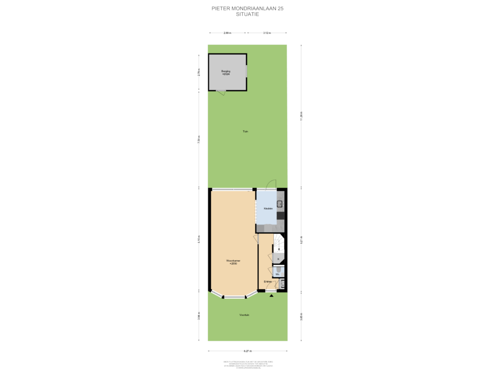 Bekijk plattegrond van Situatie van Pieter Mondriaanlaan 25