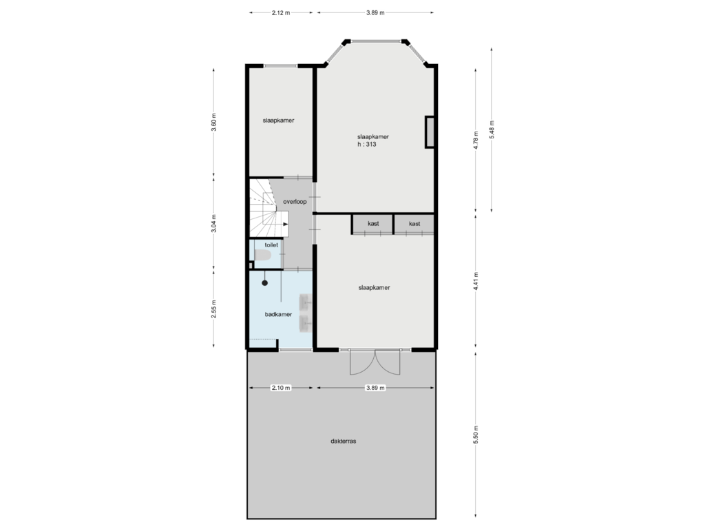 View floorplan of 1e verdieping of Baronielaan 99