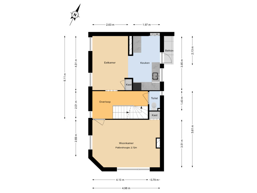 Bekijk plattegrond van 1e verdieping van Sweelinckstraat 201