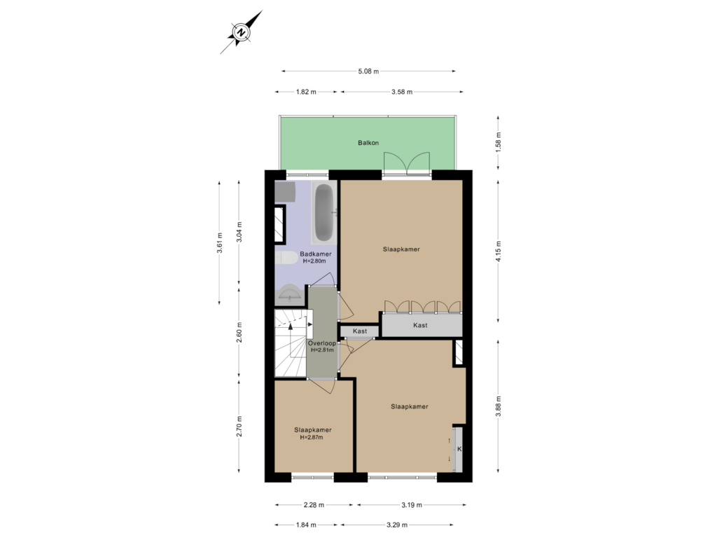 Bekijk plattegrond van 1e Verdieping van Stuverstraat 6