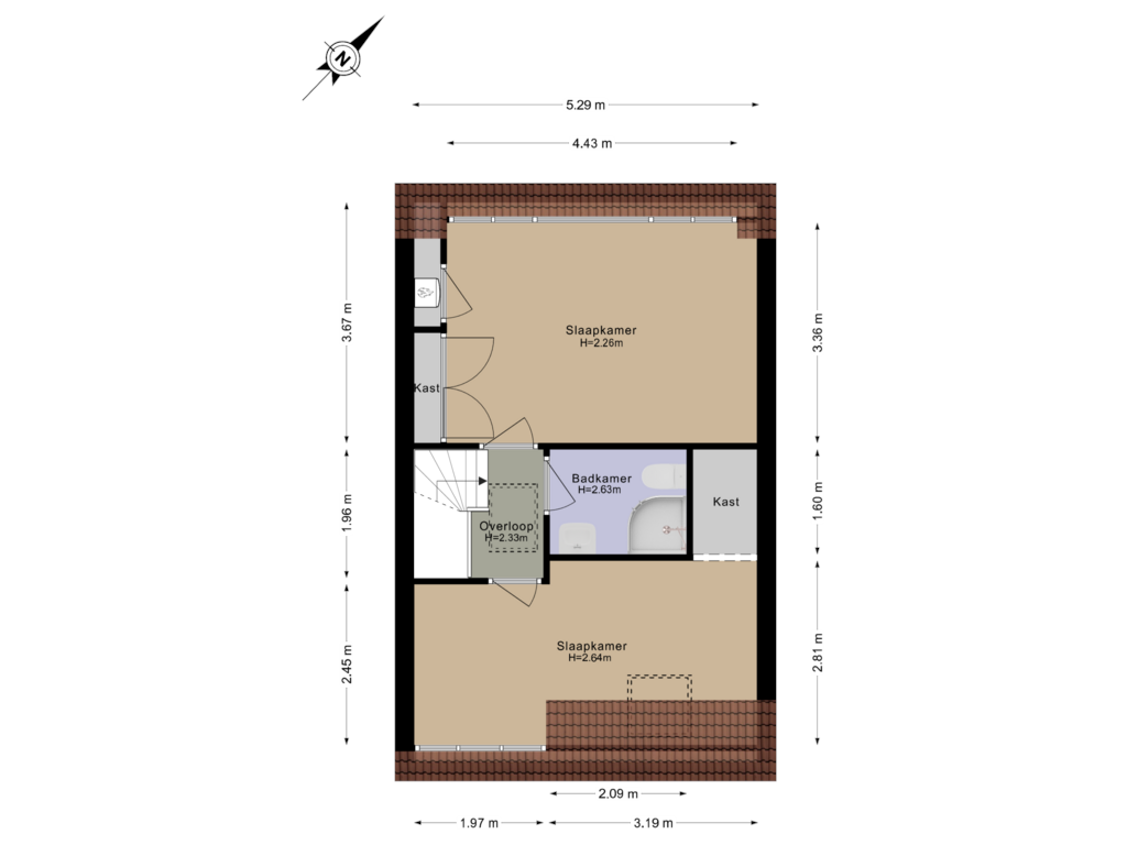 Bekijk plattegrond van 2e Verdieping van Stuverstraat 6