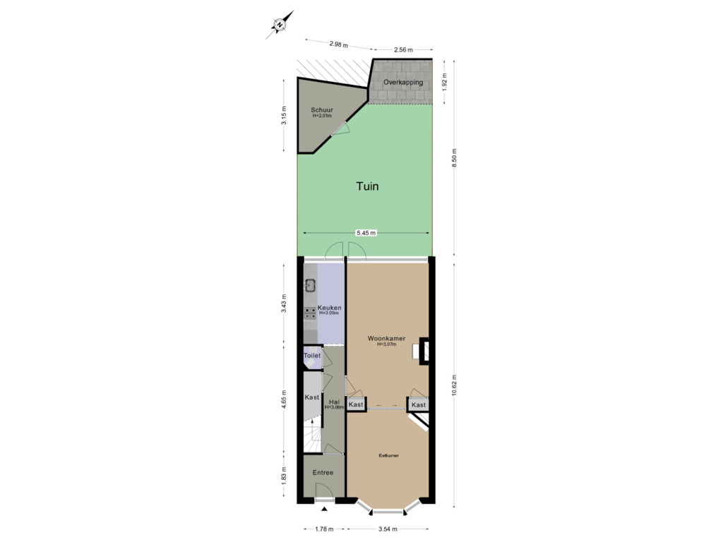 Bekijk plattegrond van Begane Grond + Tuin van Stuverstraat 6