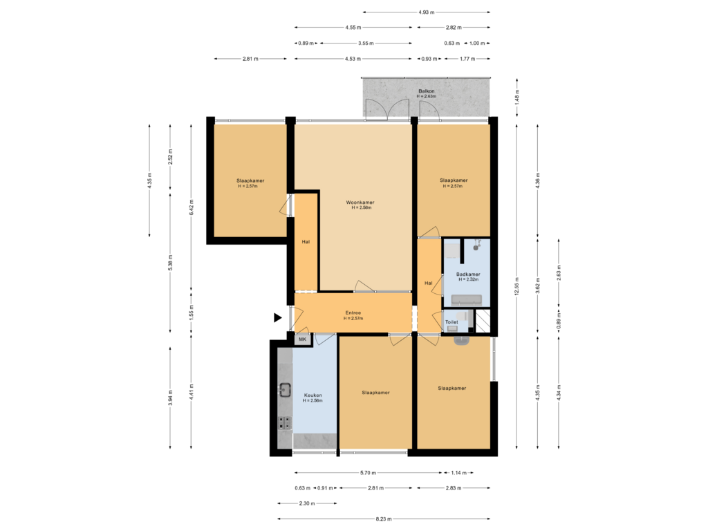 Bekijk plattegrond van Appartement van Fruinplantsoen 20