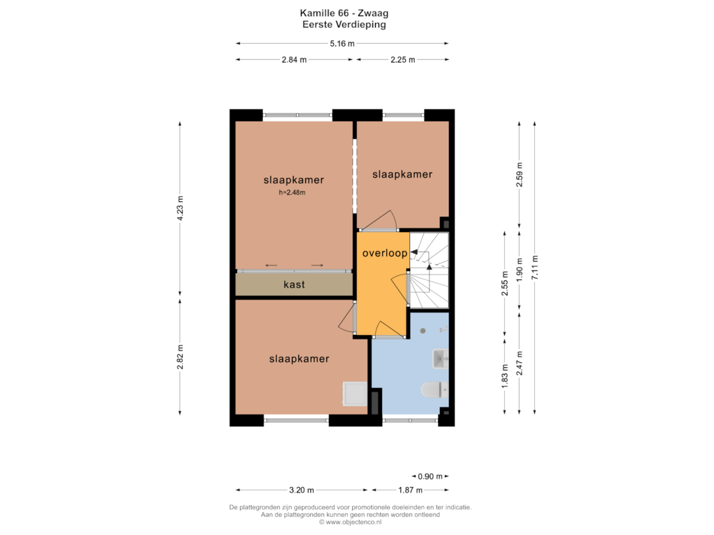 Bekijk plattegrond van EERSTE VERDIEPING van Kamille 66