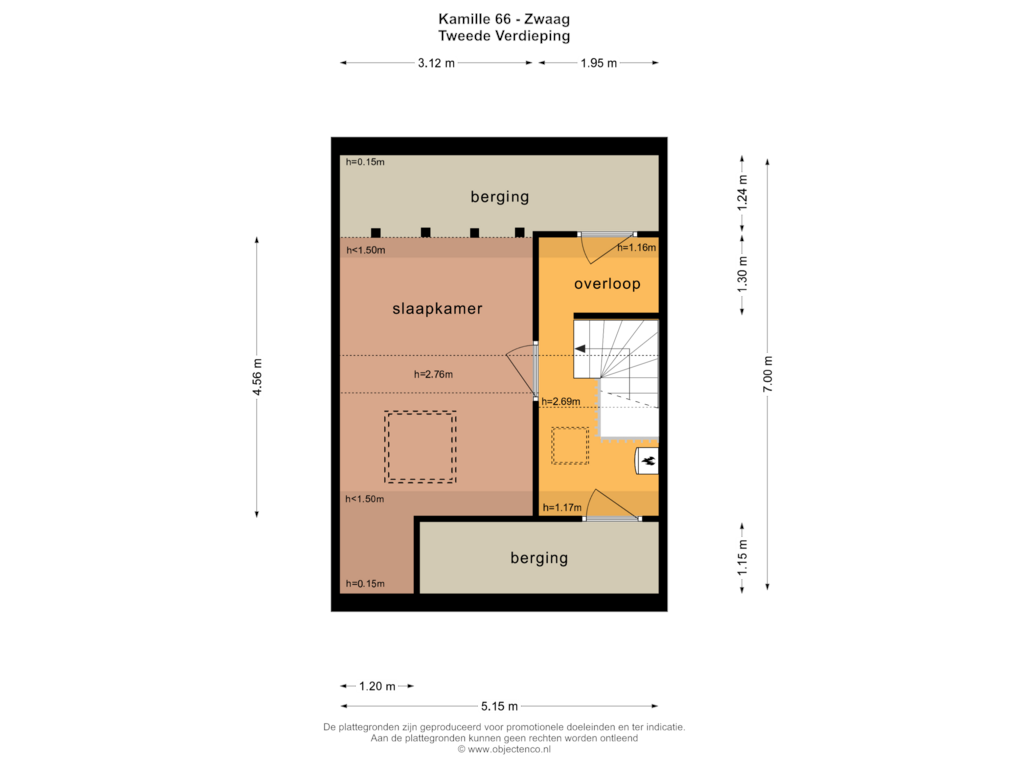 Bekijk plattegrond van TWEEDE VERDIEPING van Kamille 66