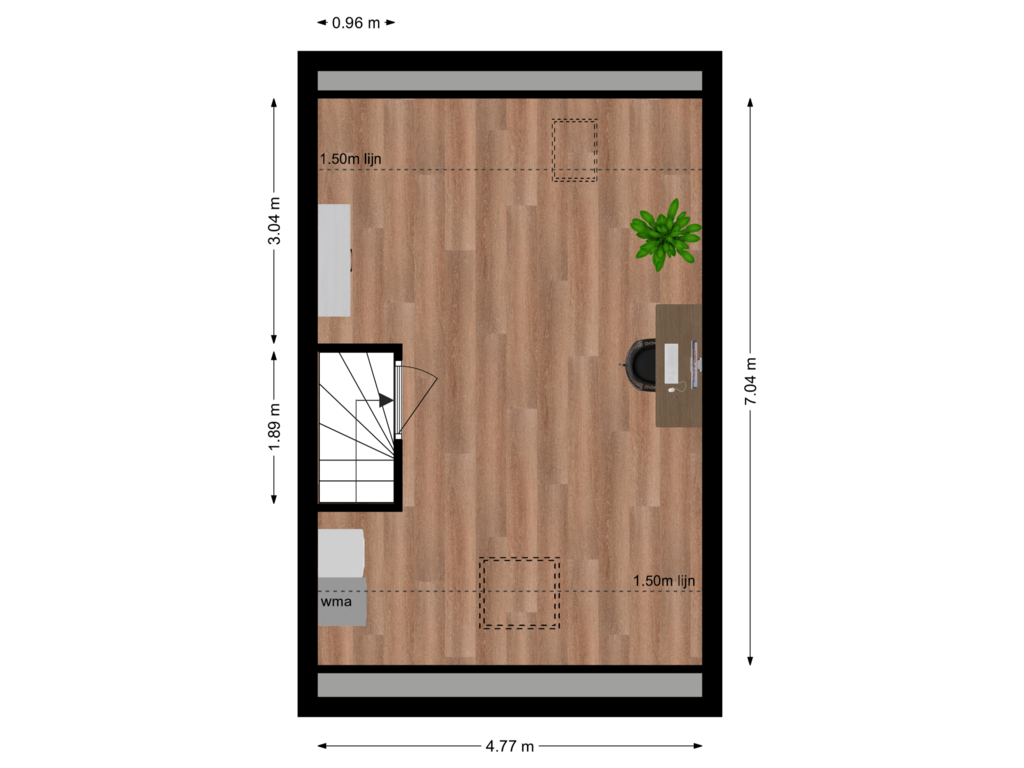 View floorplan of Tweede verdieping of Groen van Prinstererstraat 7