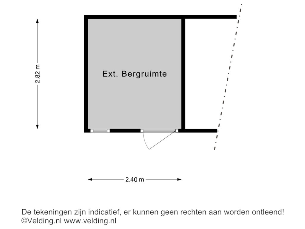 Bekijk plattegrond van Ext Bergruimte van Veldsweg 80