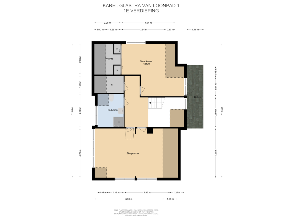 Bekijk plattegrond van 1E Verdieping van Karel Glastra van Loonpad 1