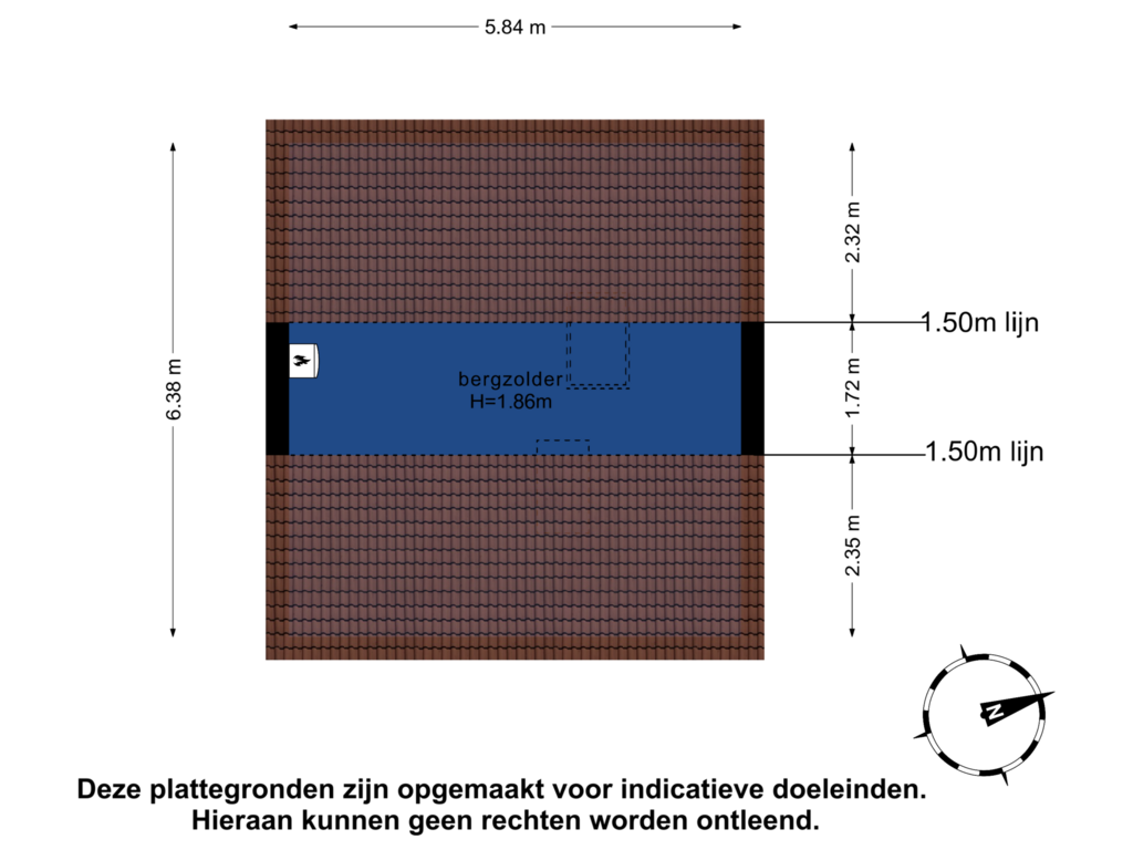 Bekijk plattegrond van 2e verdieping van Van der Waalslaan 1