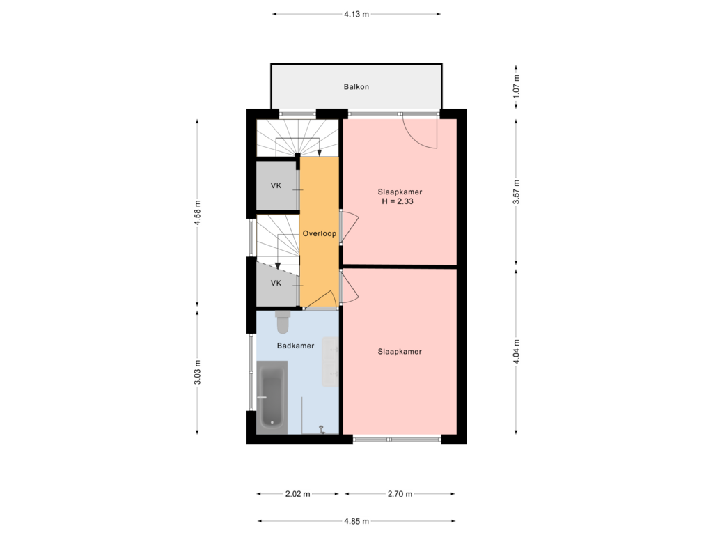 Bekijk plattegrond van eerste etage van Lyceumlaan 26