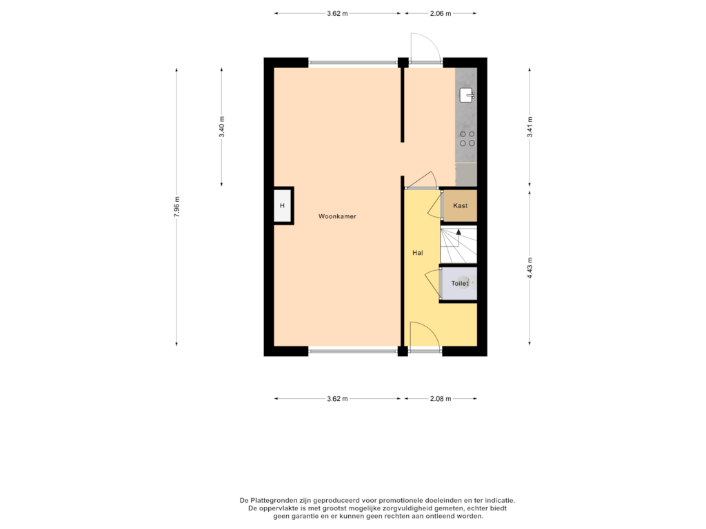 View floorplan of Begane grond of Breitnerlaan 5