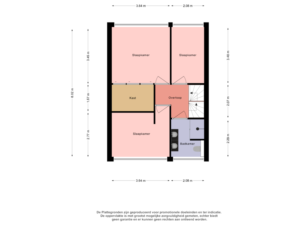 View floorplan of Eerste verdieping of Breitnerlaan 5