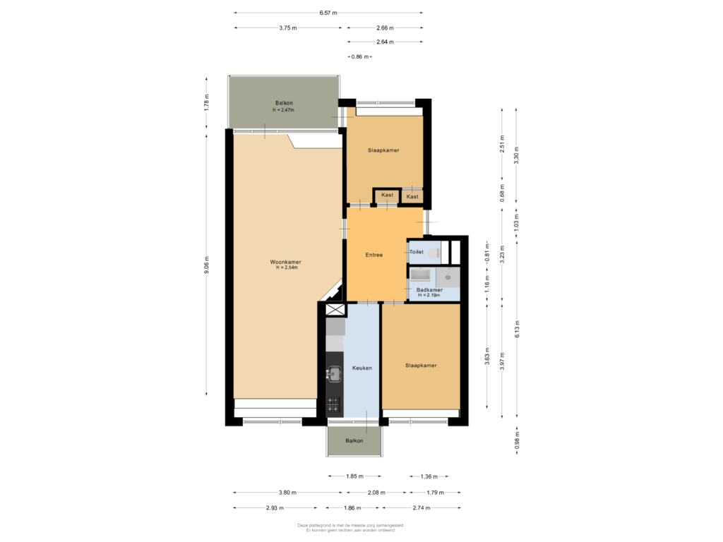 Bekijk plattegrond van Appartement van Justus van Effenlaan 54