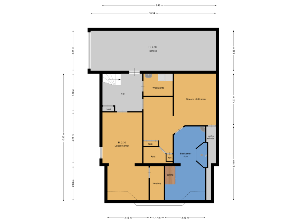 Bekijk plattegrond van Souterrain van Koningslaan 30-A