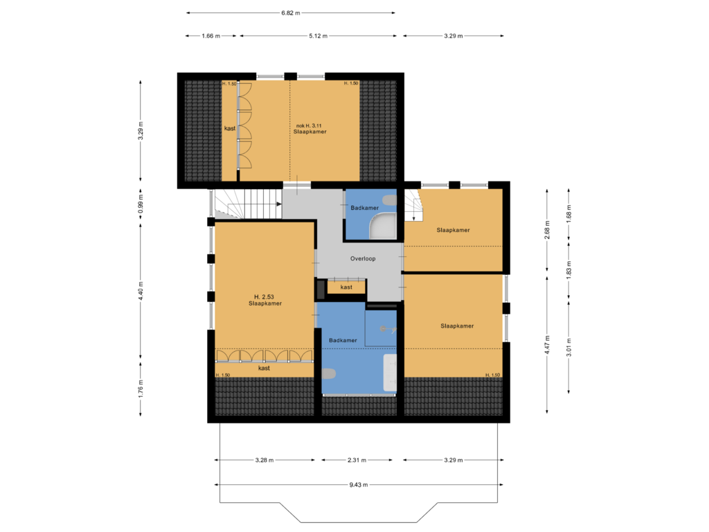 Bekijk plattegrond van 1ste verdieping van Koningslaan 30-A