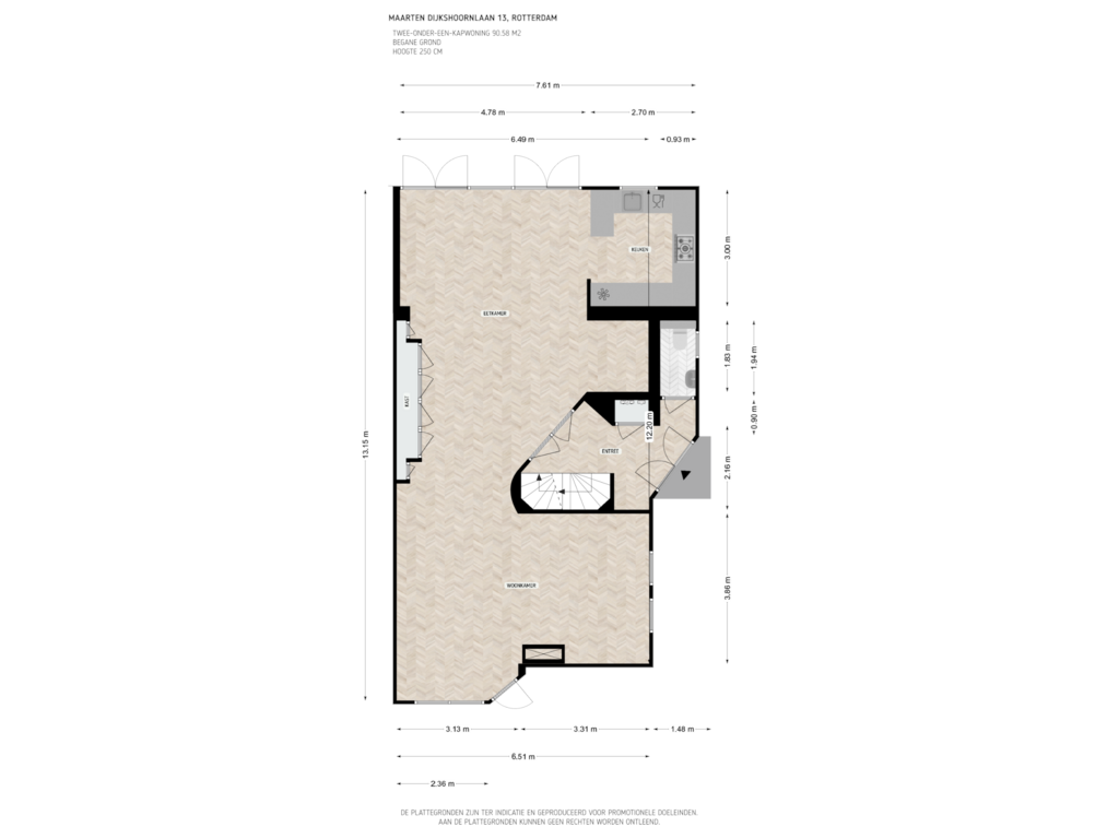 Bekijk plattegrond van Begane grond van Maarten Dijkshoornlaan 13