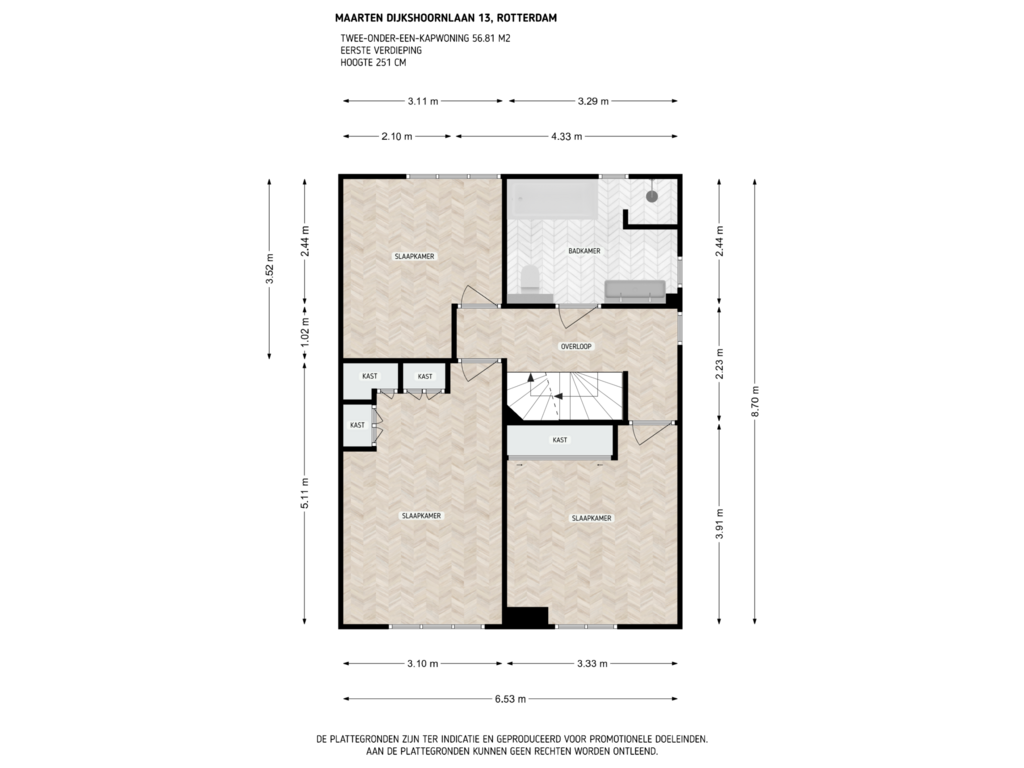 Bekijk plattegrond van 1e verdieping van Maarten Dijkshoornlaan 13