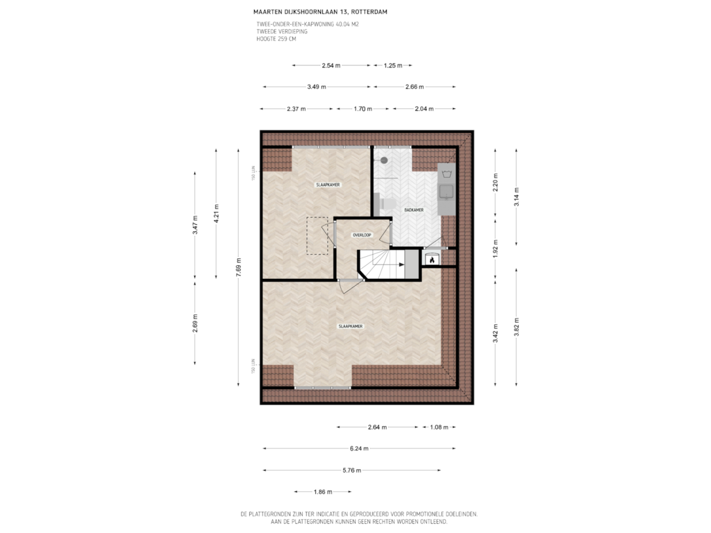 Bekijk plattegrond van 2e verdieping van Maarten Dijkshoornlaan 13