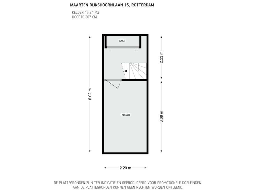 Bekijk plattegrond van Kelder van Maarten Dijkshoornlaan 13