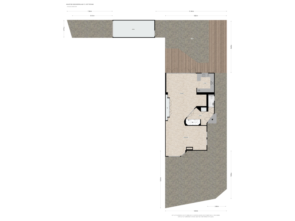 Bekijk plattegrond van perceeloverzicht van Maarten Dijkshoornlaan 13