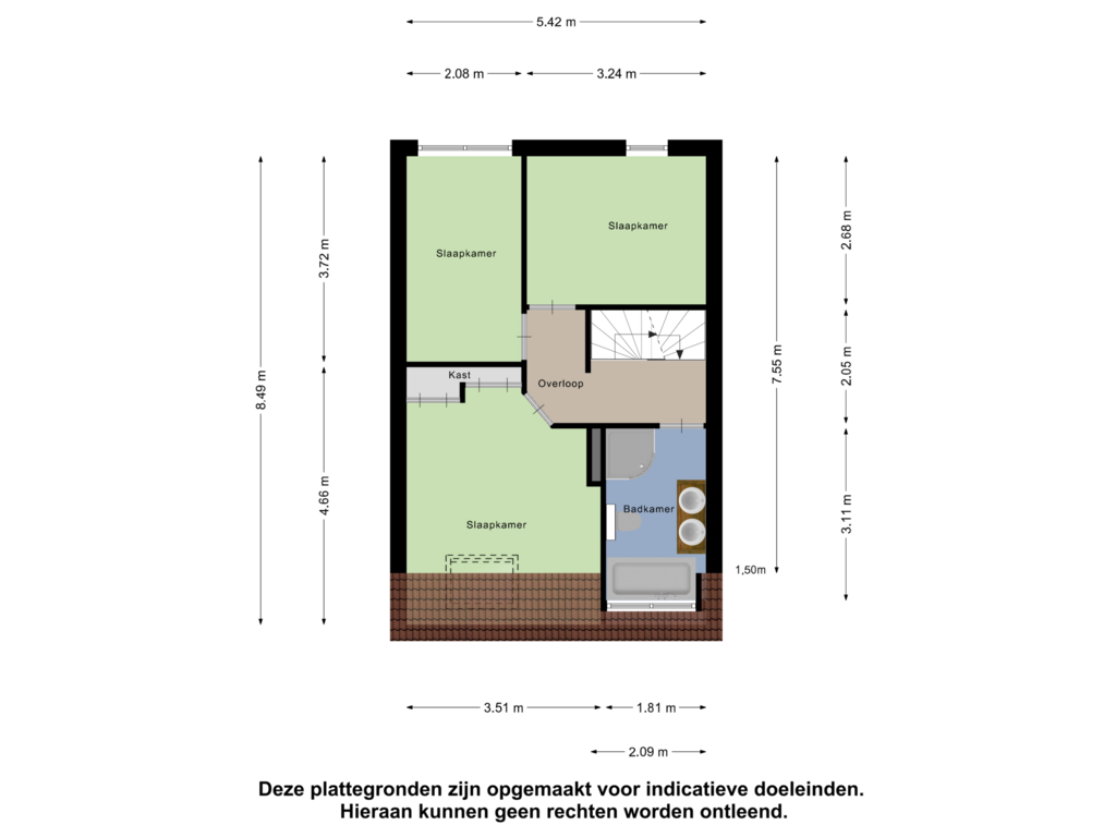 Bekijk plattegrond van Eerste Verdieping van IJsselstraat 11