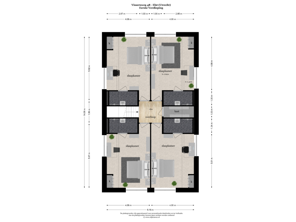 Bekijk plattegrond van Eerste Verdieping van Vissersweg 48