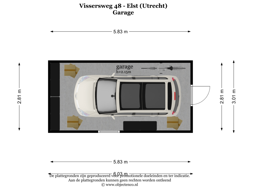 Bekijk plattegrond van Garage van Vissersweg 48