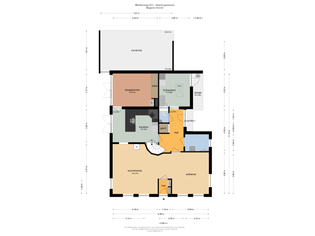 View floorplan of BEGANE GROND of Middenweg 413