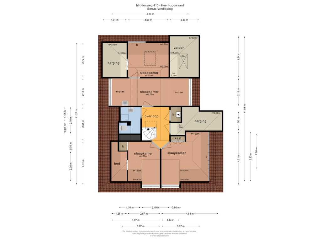 View floorplan of EERSTE VERDIEPING of Middenweg 413