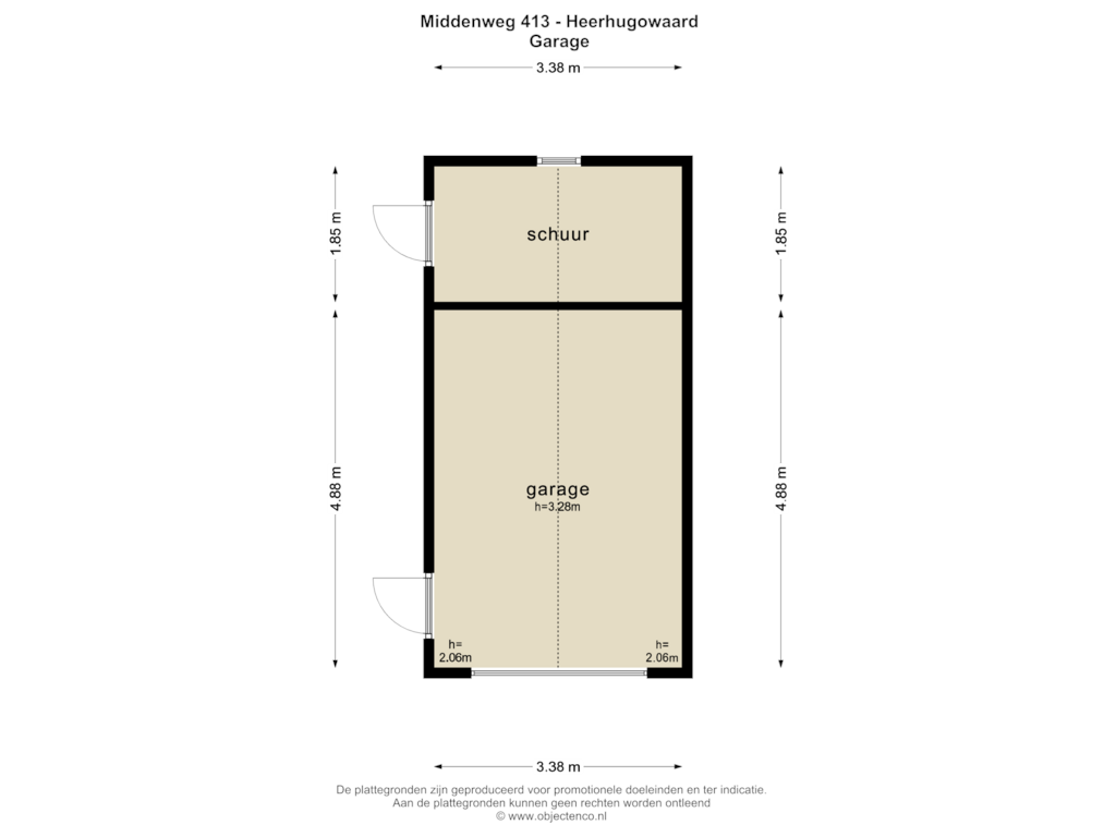 Bekijk plattegrond van GARAGE van Middenweg 413