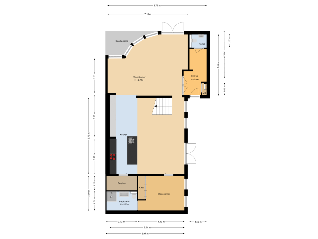 View floorplan of Begane grond of Haagweg 393-B