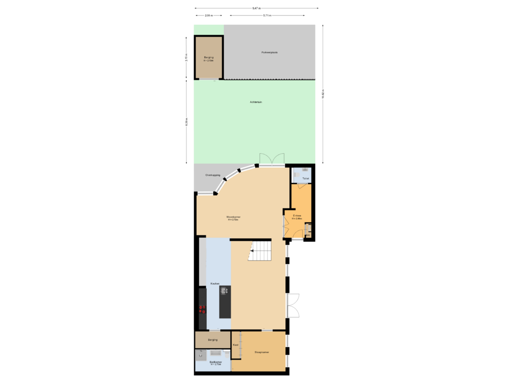 View floorplan of Situatie of Haagweg 393-B