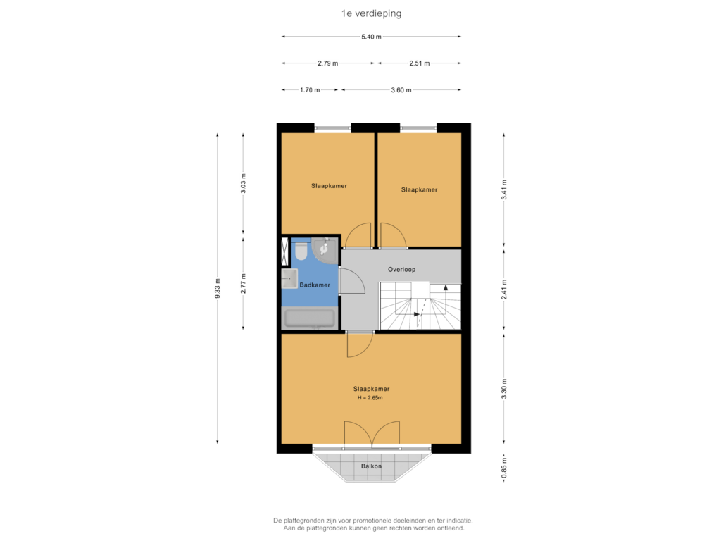 Bekijk plattegrond van 1e verdieping van Kalander 16