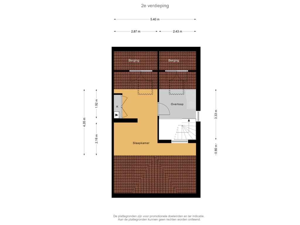 Bekijk plattegrond van 2e verdieping van Kalander 16